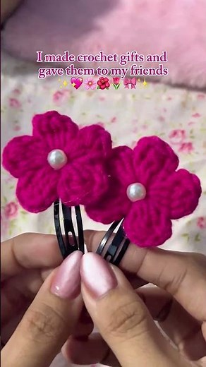 Crochet flower hair clip ,gift ideas for beginners