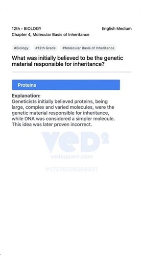 12th Biology Molecular Basis of Inheritance MCQ
