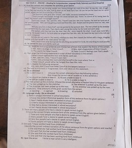 SECTION I-PROSE: (Reading for Comprehension, Language Study, Su... | Filo