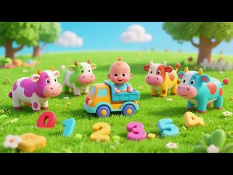 Count the Toy Cows with Baby Truck | Nursery Rhymes & Kids Songs