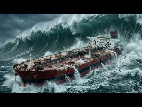 Giant Cargo Ship Faces a Once-in-History Tsunami | Cinematic Simulation (AI VFX)