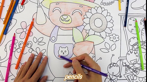 Rossorha 2Pack Giant Spring Coloring Poster, Large Coloring Poster for Kids, Hello Spring Big Jumbo Coloring Pages Craft for Class Home Coloring Activity Kids Hello Spring Party Favors