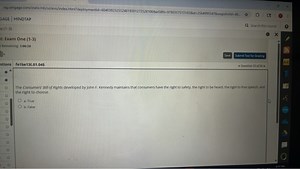 The Consumers' Bill of Rights developed by John F. Kennedy main... | Filo