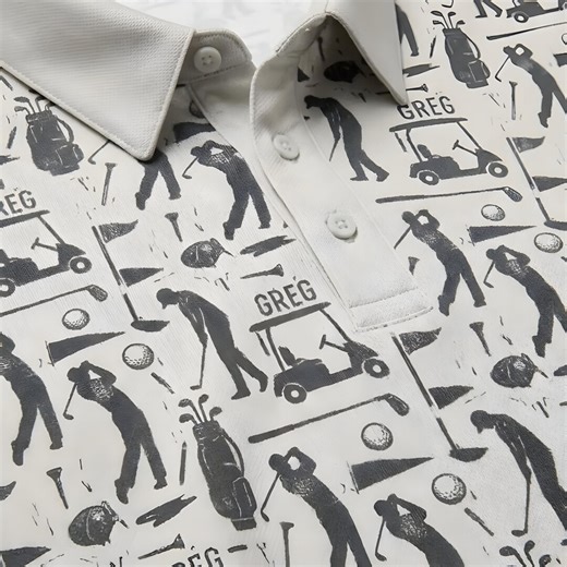 Custom Golf Pattern Polo | All-over Print Golf Shirt - Etsy