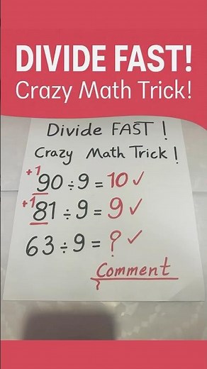 Divide Fast ⚡ | Super Easy Division Trick! #divisiontrick