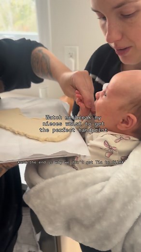 ✨no babies were harmed in the making of these cutie salt dough prints✨ 1 cup water 1 cup salt 2 cups flour Mix salt and water, slowly add flour 🥣 Knead til doughy 👊🏻 Roll and cut shapes or fun the littles 🎀 If you want to hang these make sure to poke holes before you pop in oven Bake 200 for 2-3 hrs 👩‍🍳 #saltdoughornaments #craftingwithlittles #tistheseason | Heather Diane