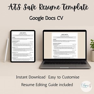 ATS Safe Resume Template | CV Template | Google Docs - Etsy