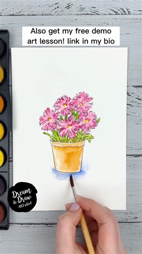 🌸 How to Draw a Flower Pot in 5 Minutes
