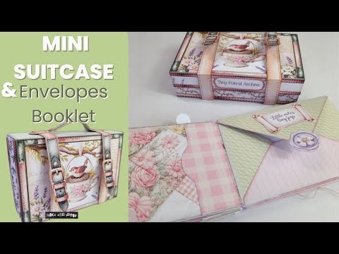 Make a Whimsical Mini Suitcase with Envelope Booklet | Woodland Friends Tutorial