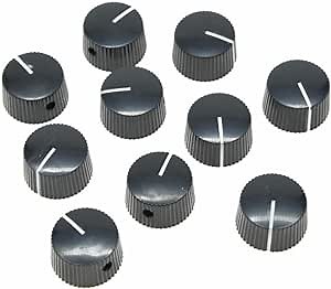 Dopro 10pcs Black Vintage Barrel Guitar Amplifier Knob Round Knobs with Set Screw