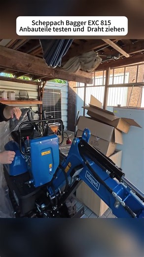 Scheppach Bagger EXC 815 Anbauteile testen und Draht ziehen (1)