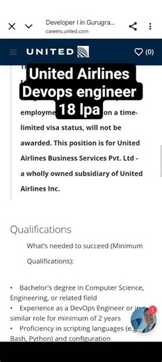 Junior devops engineer at united Airlines #18 Lpa