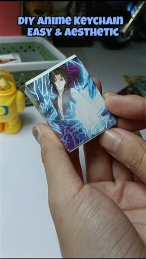 DIY Anime Keychain | Easy & Aesthetic😯🔥 Wait for it #shorts #diy#art #anime #sasuke #keychain