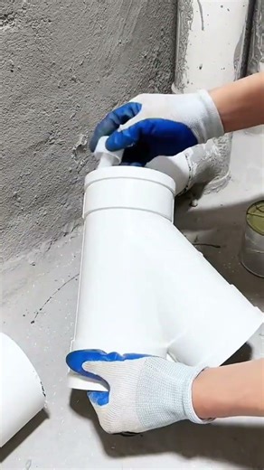 the process of installing large pipe connections in the building's interior #construction #popular