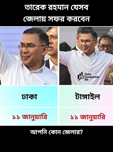 তারেক রহমানের সফর: কোন জেলাগুলোতে?