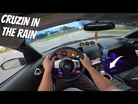 BONE STOCK Nissan 350z Takes on WET Backroads (POV Drive)