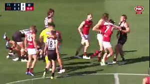 96K views · 411 reactions | Sam Draper's jumper was ripped just seconds into the game as he tackled former teammate Orazio Fantasia. | AFL | Facebook