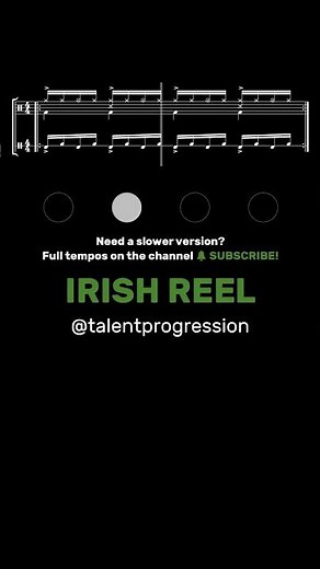 Irish Reel │ Drum Tutorial │ Sheet Music + Play-Along | 120 BPM #Shorts