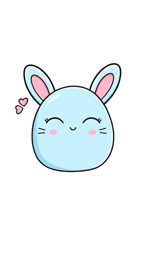 How To Draw Step-by-Step a Kawaii Bunny Squishmallow | Draw Bunny Squishmallow #shorts #shortsvideo