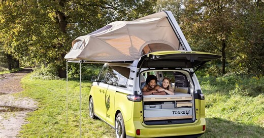 Volkswagen camper van explodes living space via clever pop-slide roof