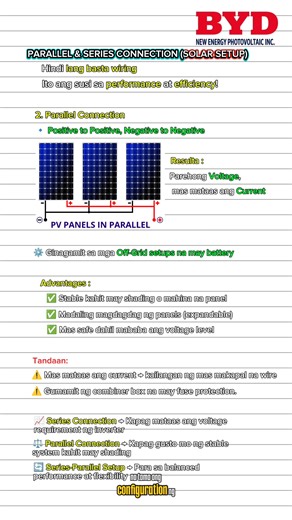 171K views · 3.4K reactions | Series vs Parallel Connection sa Solar Setup! Alam mo ba kung bakit ito mahalaga?  1195 Benavidez Street, Santa Cruz, Manila  Contact us for inquiries 0927 791 1041 | 0995 3886 101 | 0905 4911 576 0995 3886 232 | 0905 4911 575 | 0995 3886 096 #GoSolar #SmartChoice #SolarEnergyPH #RenewableEnergy #SolarSavings #SustainableLiving | BYD New Energy Photovoltaic Inc. | Facebook