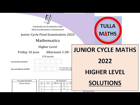 Junior Cycle Maths 2022 Higher Level (full solutions)