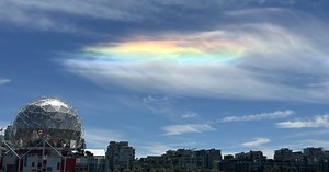 Iridescent clouds bring rainbows to sunny skies for parts of southwest B.C.