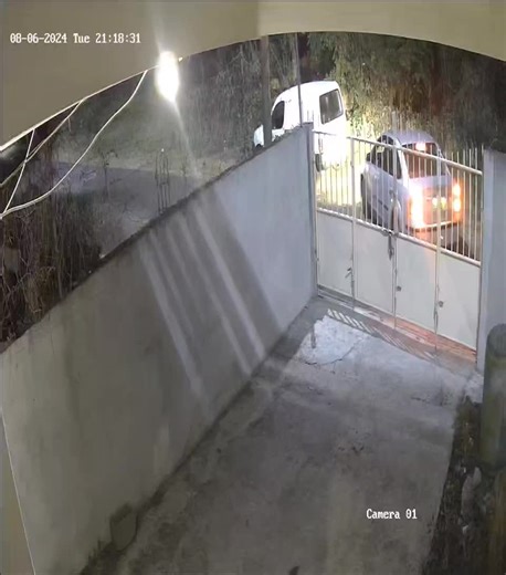 Nighttime Security Camera Footage of Suspicious Activity