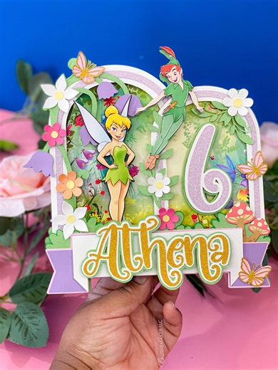 Tinkerbell Peter Pan Cake Topper | Princess Tinkerbell Theme Party | Disney Princess Birthday | Fairy Birthday Theme | - Etsy UK