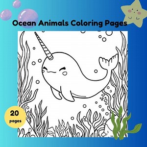 Sea Creatures Coloring Pages | 20 Ocean Animals Printables (PDF Download) - Etsy UK