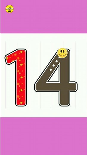 how to write the number 14 #Kid #handwriting #number
