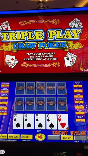 $75 Triple Double Bonus Poker! High-limit Video Poker! Fontainebleau Vegas Nevada! 2 Dueces? Royal?