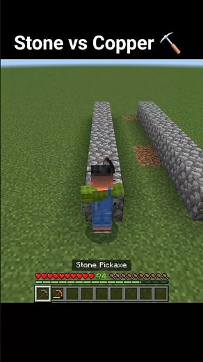 Stone Pickaxe vs Copper Pickaxe in Minecraft