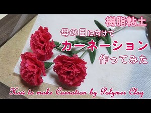 【樹脂粘土】母の日に向けて、カーネーション作ってみた ～How to make Carnation by Polymer Clay～