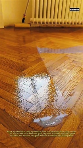 Amazing Hardwood Floor Finishing Process | Smooth Wood Coating Restoration