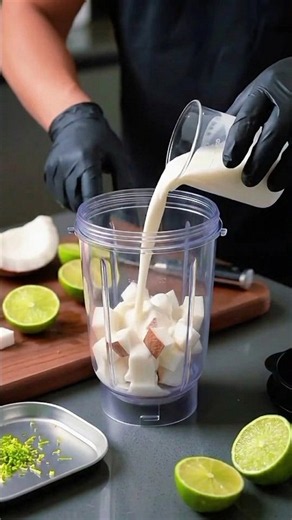 Fresh Coconut Lime Smoothie in 5 Minutes#short #viral #viralvideo