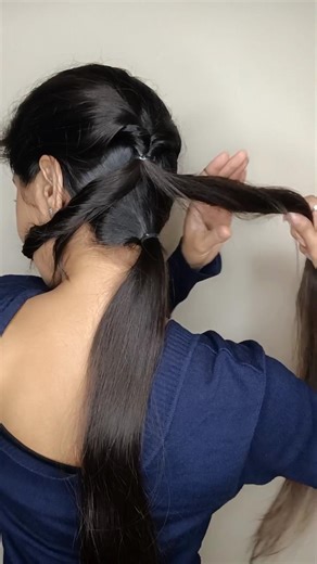 Beautiful circular wrapped ponytail hairstyle 🔥 #hairstyle #shorts #ytshorts #hairtutorial