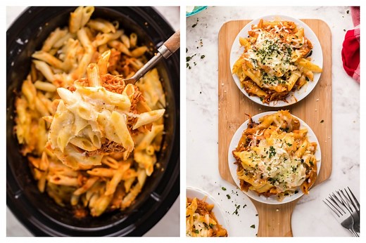 Slow Cooker Chicken Parmesan Pasta