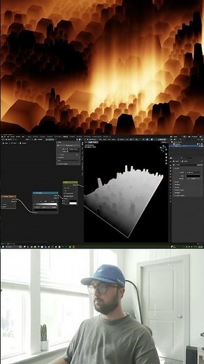 Recursive subdivision city in blender #blender #geometrynodes ￼