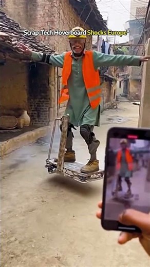 Grandpa Turns Trash into a Flying Hoverboard That Amazes Europe🚀♻️ #AIGENERATED