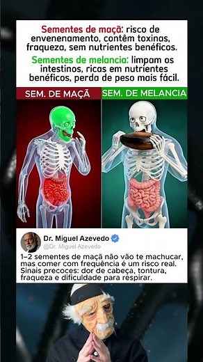 Sementes de Maçã VS Sementes de Melancia | Quais são tóxicas? 🍎🍉