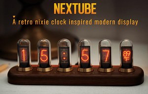 Nextube modern retro styled Nixie clock with IPS screens