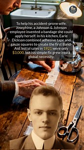 A husband invented the Band-Aid to help his wife with small kitchen accidents. #historyfacts #didyouknow #invention | Ancient Media
