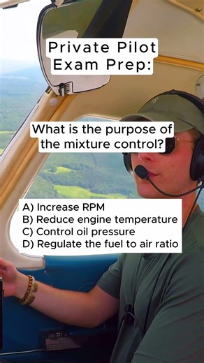 Mixture Control Explained for Student Pilots✈️ | Private Pilot Exam Prep #shorts #aviation #pilot