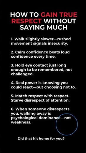 How to Gain True Respect Without Saying Much #selfimprovement #humanbehavior #emotionalintelligence