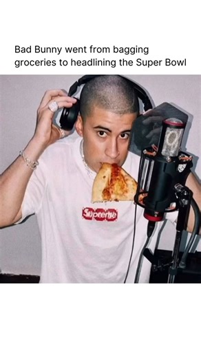 Memes | Comedy | Culture on Instagram: "Bad Bunny went from bagging groceries at Econo in Vega Baja to headlining stadiums worldwide, a journey rooted in authenticity and hustle. What began as late-night uploads on SoundCloud while sneaking away from supermarket shifts turned into one of the most remarkable rises in music. By 2025, he cemented his artistry with Debí Tirar Más Fotos, an album that reconnected him to Puerto Rico sounds and struggles, and a residency in San Juan that boosted local