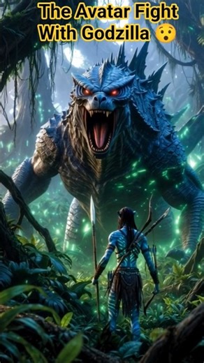 The Avatar Fight With Godzilla 🤯#avatar #godzillavskong #ai