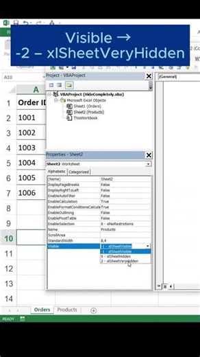 Hide Any Excel Sheet So Users Can’t Unhide It (VeryHidden Trick) #excel #exceltricks #exceltips