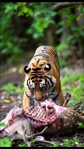 Tiger Eating a Deer | Brutal Wildlife Hunting Scene #wildlife #viralvideo