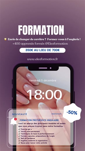 350€ Formation présentiel. Vien te former au près de nos experts 💅🏻